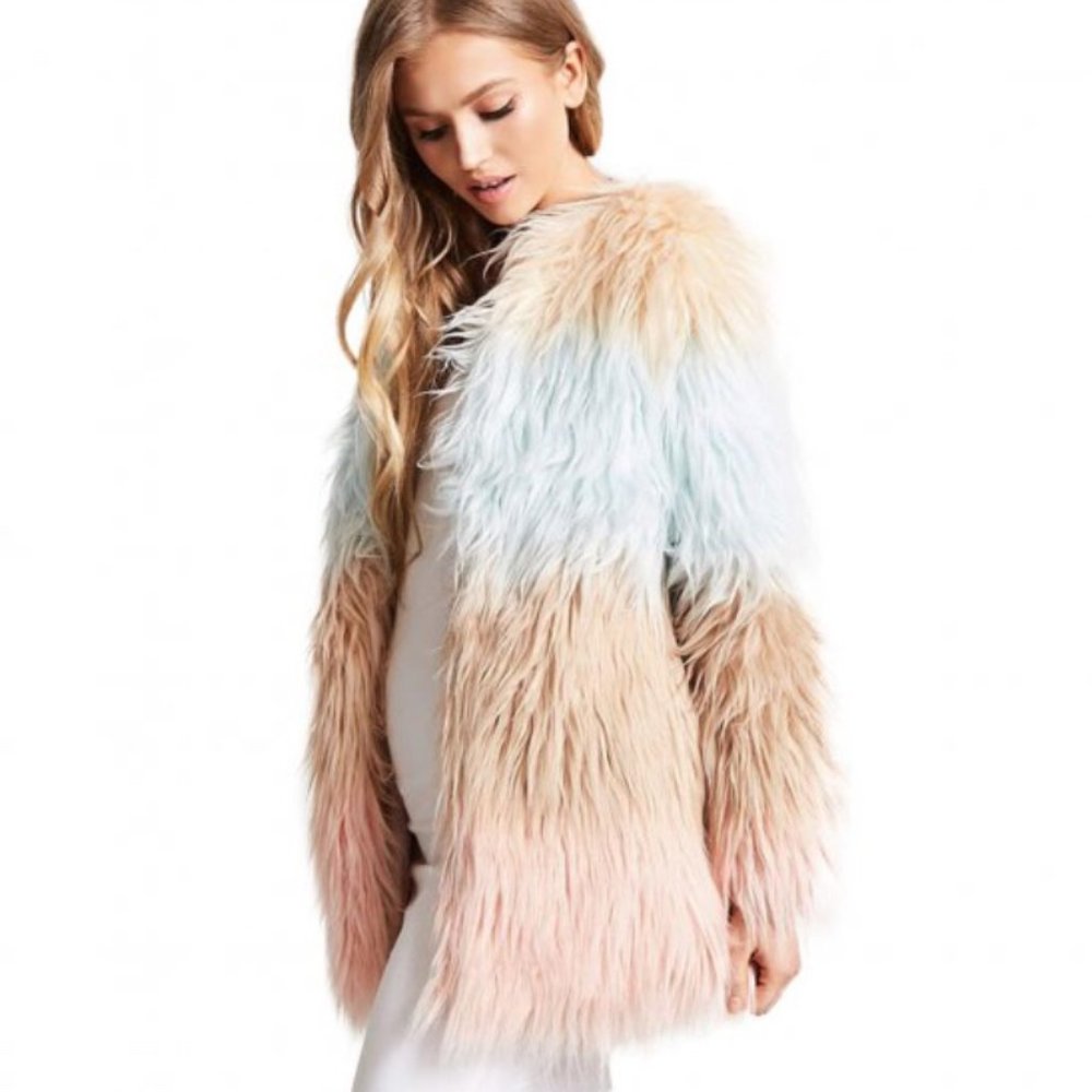 F21 Shaggy Faux Fur Coat